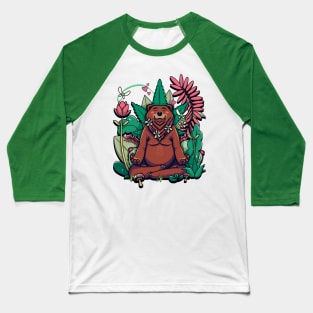 Meditating Plant-Daddy Bear Baseball T-Shirt